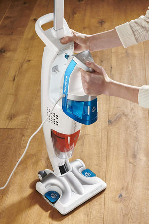 Rowenta RY8534WH Clean & Steam Multi Scopa a Vapore Lavapavimenti Multisuperficie con Accessori, Aspira, Lava e Igienizza Insieme, Elimina Germi e Batteri, Serbatoio Portatile Amovibile, Senza Sacco