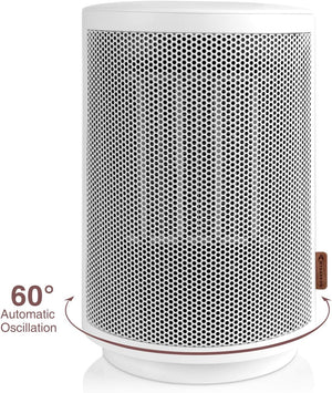 MYCARBON Stufa Elettrica da Bagno Basso Consumo 900W|1500W, Stufetta con Termostato Ambiente di 18℃, 23℃ e 28℃, Oscillante 60°, Motore DC, Termoventilatore Ceramico Silenzioso