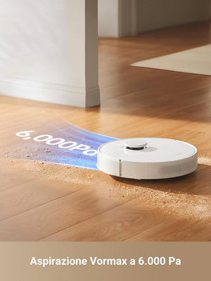 DREAME D10 Plus Gen 2 Robot Aspirapolvere Lavapavimenti con Svuotamento Automatico Polvere, Navigazione LiDAR Rilevamento Ostacoli, Aspirazione 6000Pa Tappeti Peli Animali, Autonomia 285min