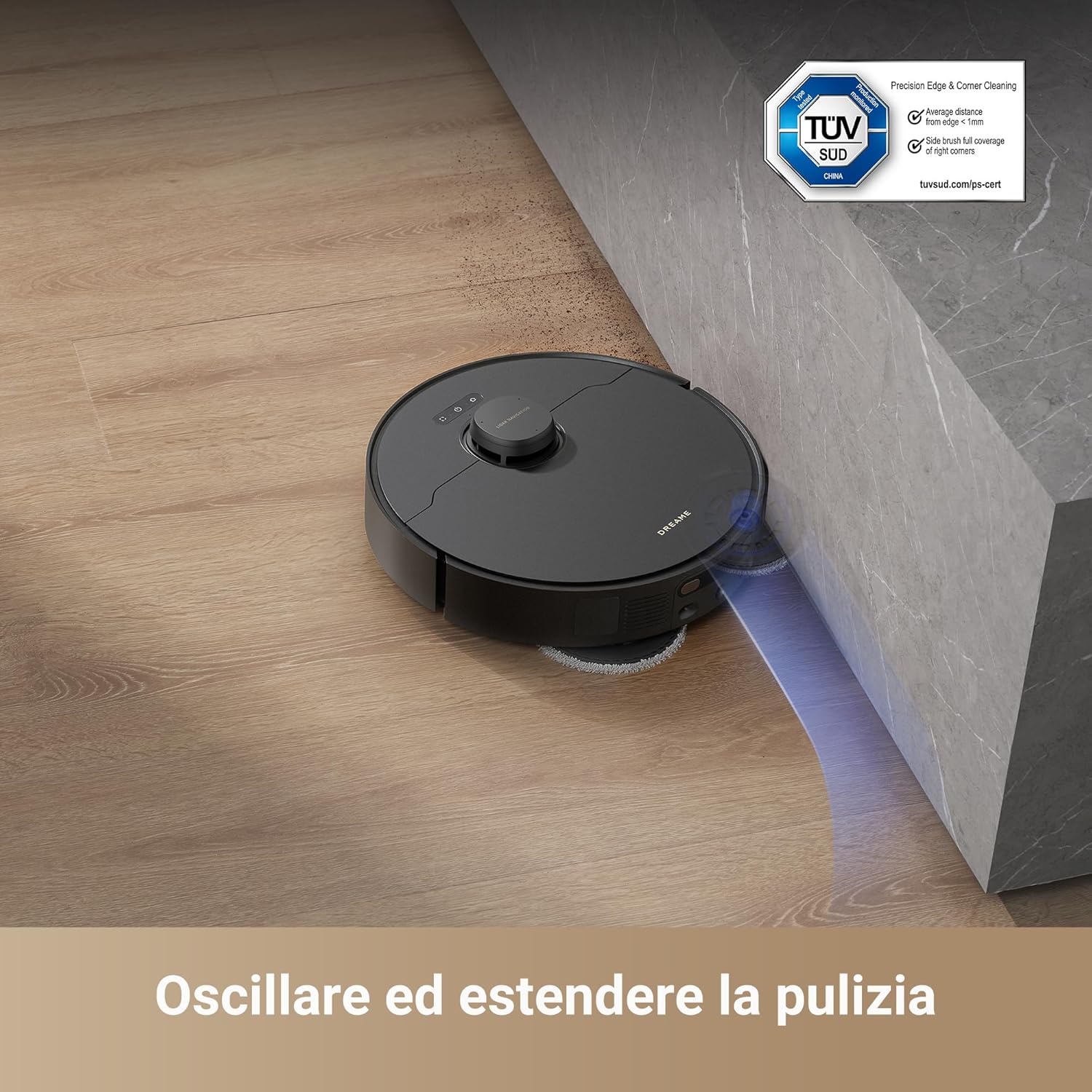 dreame X40 Master Robot Aspirapolvere con Stazione Base Compatta 8-in-1 da 28 CM, Navigazione iIntelligente, Aspirazione da 12000 Pa, Spazzola Laterale Avanzata, Compatibile con Alexa/Siri/Google Home