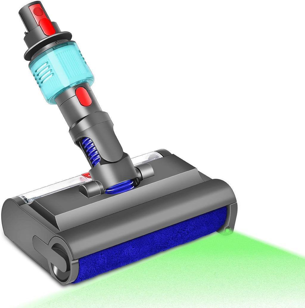 Italdos Spazzola Lavapavimento compatibile per Dyson V8 V10 V11 V15 Pulizia a Umido e Secco, con Luce Verde Pulisce e Asciuga i Pavimenti Duri, Serbatoi Acqua Sporco e Pulito Separati