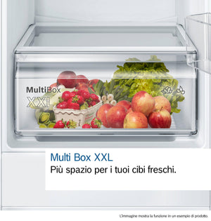 Bosch KIR31VFE0, Serie 4, Frigorifero monoporta da incasso, Luci LED, Cassetto extra large, 102.1 x 54.1 cm, cerniera piatta
