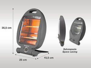 BEPER P203PAN001 Stufa al quarzo, Basso Consumo Energetico, 800W 2 Livelli di Potenza, Pannello radiante al quarzo, Grigio