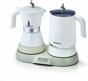 Ariete 1344 Breakfast Station - Moka elettrica - Bollitore - Montalatte a caldo e freddo - 5 funzioni - mantenimento caffè caldo - 500 Watt - Bianco