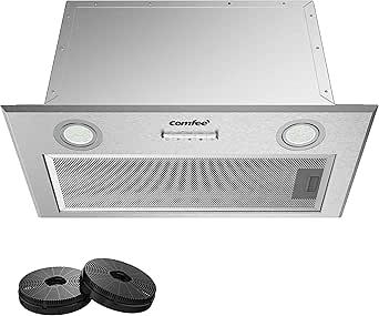 COMFEE' Cappa Aspirante 52 cm BIHT01SS-52 Sottopensile da Cucina ad Incasso, Sistema di Ricircolo e Canalizzazione e Filtri a Carbone