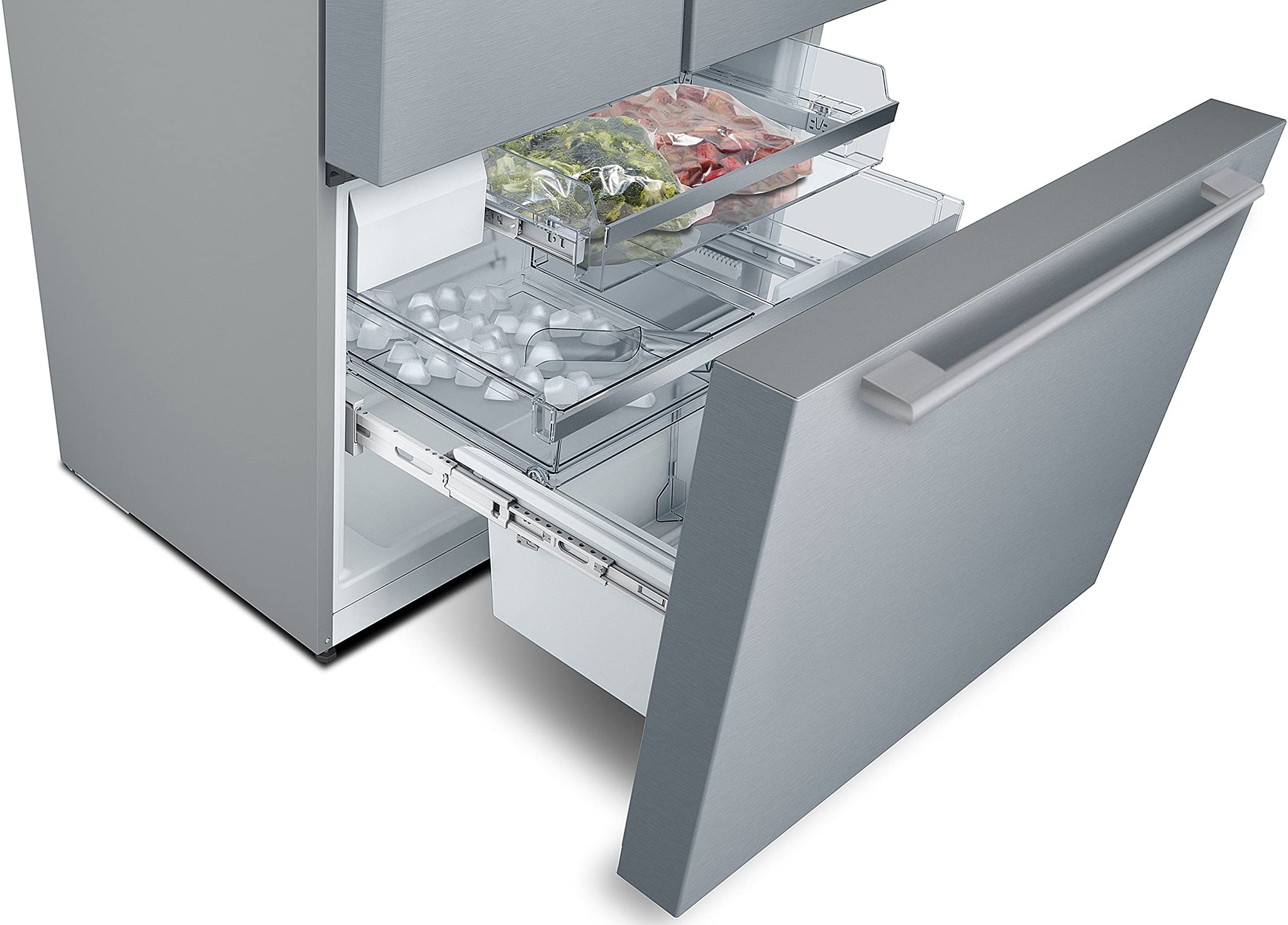 Bosch KFF96PIEP Serie 8 Smarter French Door Frigorifero, 183 x 90,5 cm, refrigerante 402 l + congelatore da 171 l, VitaFresh pro 3 volte più a lungo, NoFrost mai più sbrinare, dispenser di ghiaccio e