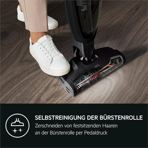 AEG QX6-1-45AN Cordless Vacuum Cleaner, Bagless, Quiet, Handheld Vacuum Cleaner Battery, 45 Minutes Running Time, Lightweight, Hard Floor, 2-in-1, Pet Hair, Dog, Cat, Carpet, Car, Grey