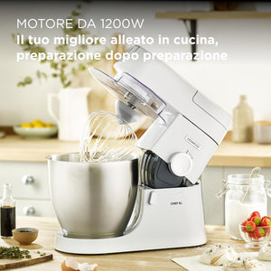 Kenwood KVC3100S Impastatrice Planetaria Chef, Robot da Cucina Mixer, 1000 W, 4.6 Litri, Acciaio, Metallo, Argento