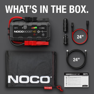 NOCO Boost GB70: Avviatore di Emergenza al Litio UltraSafe da 2000A 12V per Veicoli con Motori a Benzina fino a 8,0 Litri e Diesel fino a 6,0 Litri