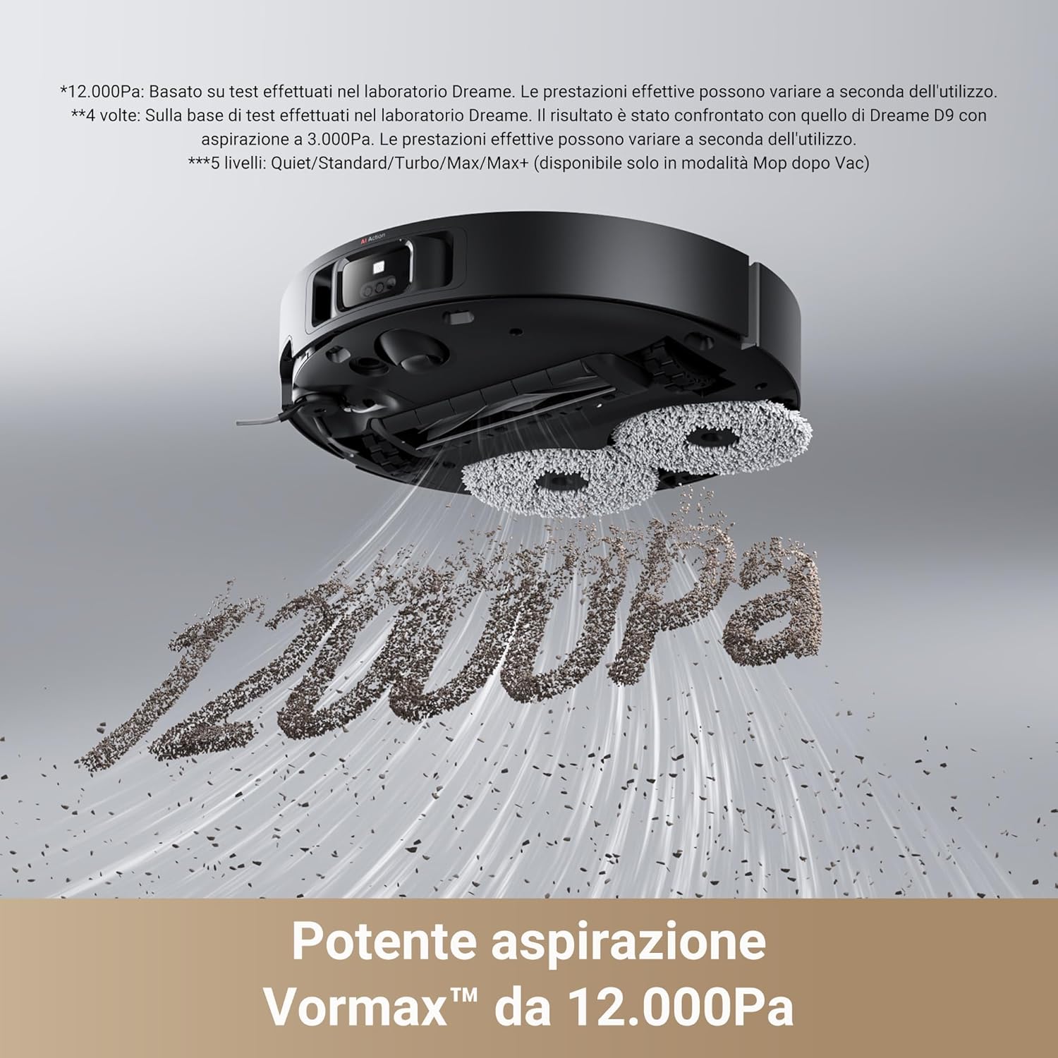 dreame X40 Master Robot Aspirapolvere con Stazione Base Compatta 8-in-1 da 28 CM, Navigazione iIntelligente, Aspirazione da 12000 Pa, Spazzola Laterale Avanzata, Compatibile con Alexa/Siri/Google Home