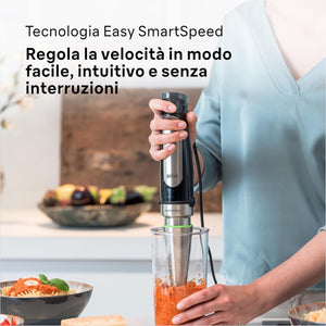 Braun Multiquick7 MQ7087X, Minipimer Frullatore ad Immersione, Dotato di Ciotola Robot da 1,5L, Disco Patatine, Frusta a Filo, Schiacciapatate, Minitritatutto 350ml, e Bicchiere