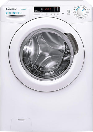 Candy Smart CS4 1272DE/1-S Lavatrice, 7 Kg, 1200 Giri, Connettività NFC, Cicli Rapidi, Rilevatore Kg, Partenza Ritardata, Classe D, 60x45x85 cm, Bianco