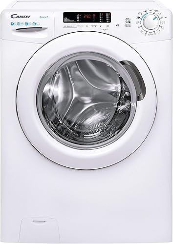 Candy Smart CS4 1272DE/1-S Lavatrice, 7 Kg, 1200 Giri, Connettività NFC, Cicli Rapidi, Rilevatore Kg, Partenza Ritardata, Classe D, 60x45x85 cm, Bianco