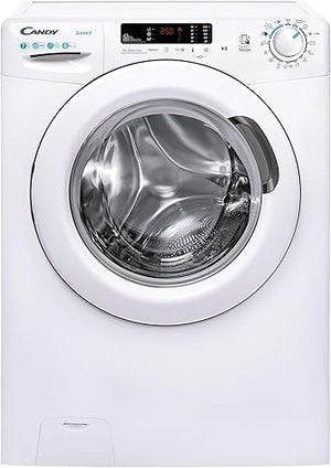 Candy Smart CS4 1272DE/1-S Lavatrice, 7 Kg, 1200 Giri, Connettività NFC, Cicli Rapidi, Rilevatore Kg, Partenza Ritardata, Classe D, 60x45x85 cm, Bianco