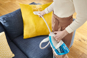 Rowenta RY8534WH Clean & Steam Multi Scopa a Vapore Lavapavimenti Multisuperficie con Accessori, Aspira, Lava e Igienizza Insieme, Elimina Germi e Batteri, Serbatoio Portatile Amovibile, Senza Sacco
