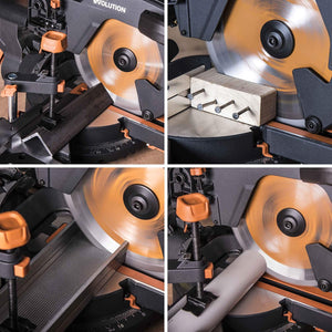 Evolution Power Tools R255SMS+ Troncatrice Radiale Scorrevole Multi-Materiale 255 mm con Pacchetto Plus, 230 V
