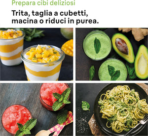 Braun MultiQuick7 MQ7035I, 5 ANNI DI ASSISTENZA, Potenza 1000W, Frullatore a immersione, Tecnologia Splash Control, Frusta a Filo in Acciaio, Tritatutto da 500ml, Bicchiere senza BPA 600ml, Bianco