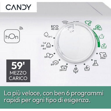 Candy Ultra Hygiene, Lavatrice 10kg, Classe A-10%, 1400 giri, Bianco, HES14104TWM6/1-S