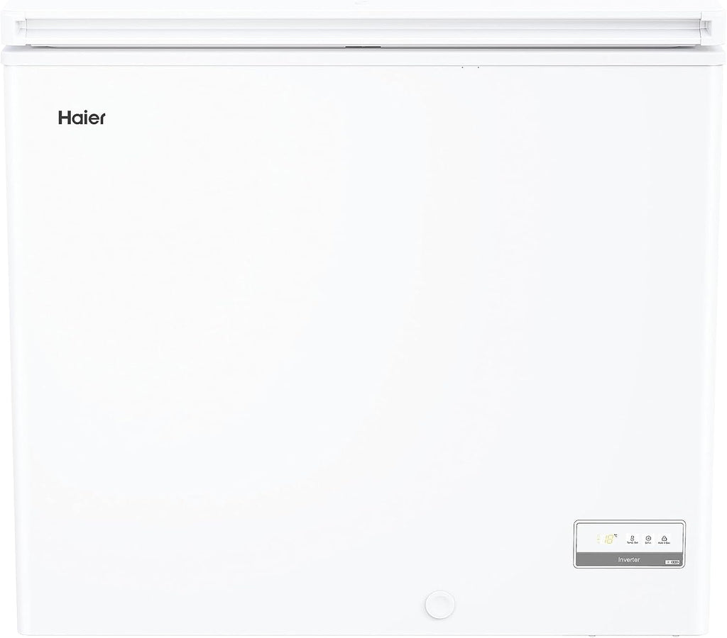 Haier Congelatore a Pozzetto, 196 Litri, Funzione Fast Freeze, Trattamento Antibatterico, Temperatura Regolabile, Luce LED, Classe E/A++/ 91,5 x 55,5 x 84,5 cm, Bianco - HCE200D