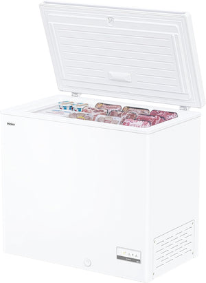 Haier Congelatore a Pozzetto, 196 Litri, Funzione Fast Freeze, Trattamento Antibatterico, Temperatura Regolabile, Luce LED, Classe E/A++/ 91,5 x 55,5 x 84,5 cm, Bianco - HCE200D