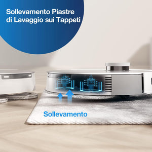 ECOVACS DEEBOT T20 OMNI Robot Aspirapolvere Lavapavimenti 6000Pa con Stazione Svuota Polvere e Pulizia Sollevamento