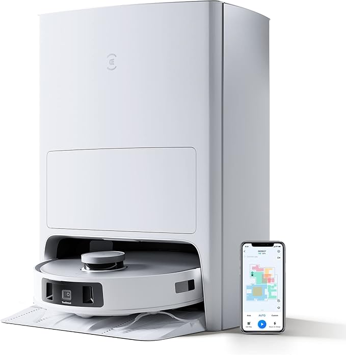 ECOVACS DEEBOT T20 OMNI Robot Aspirapolvere Lavapavimenti 6000Pa con Stazione Svuota Polvere e Pulizia Sollevamento