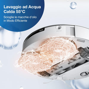 ECOVACS DEEBOT T20 OMNI Robot Aspirapolvere Lavapavimenti 6000Pa con Stazione Svuota Polvere e Pulizia Sollevamento